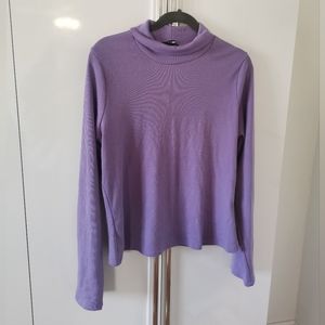 Plus Purple Long Sleeve Turtle Neck Top